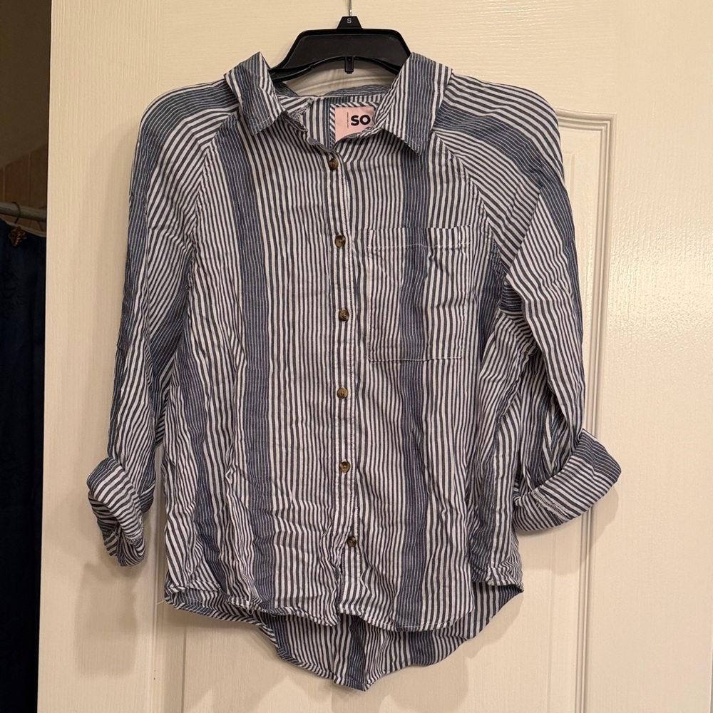 Striped Button-Up Shirt